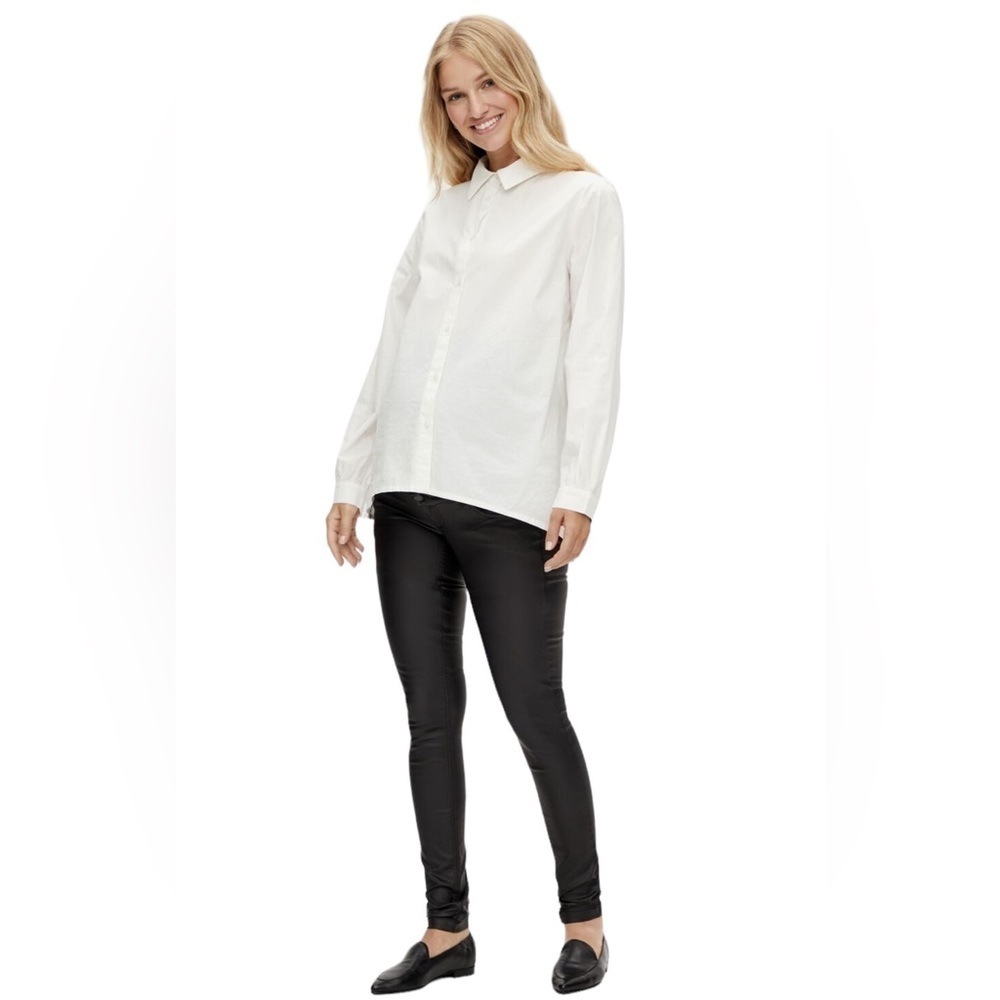 Mama Licious MATERNITY COATED SKINNY JEANS IN BLACK - Picture 14 of 14